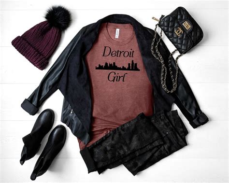 Detroit Girl Svg Png Dxf Cut File Met Skyline Digitaal Etsy