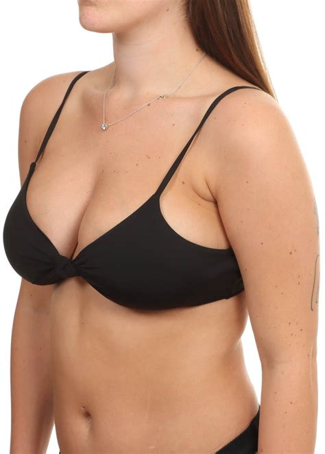 Billabong S S Knotted Trilet Bikini Top Black