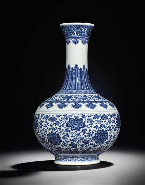 A Fine Blue And White Ming Style Bottle Vase Qianlong Six Character