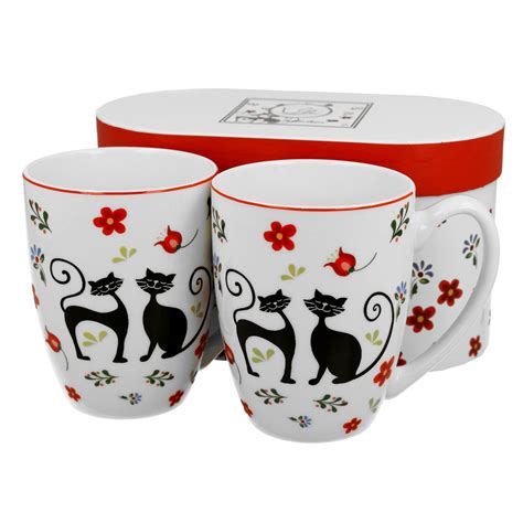 KOMPLET 2 KUBKÓW PORCELANOWYCH KOTY ETNO 350ML DUG 3622 Cena