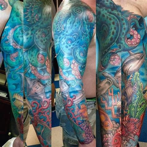 50 Coral Reef Tattoo Designs For Men - Aquatic Ink Mastery