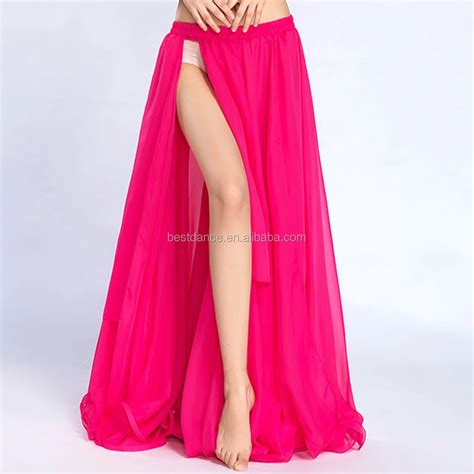 Bestdance Belly Dance Swing Fringe Side Slit Skirt Costumes Full Circle