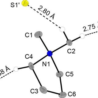 Molecular Structure Of Dmpyr Sh Only Hatoms Involved In Hbonds