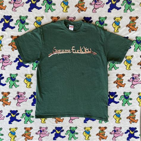 Supreme Fuck You Tee Dark Green Fw Mens Size Depop