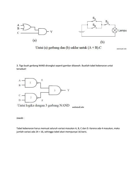 SOLUTION Kumpulan Contoh Soal Gerbang Logika 01 Studypool