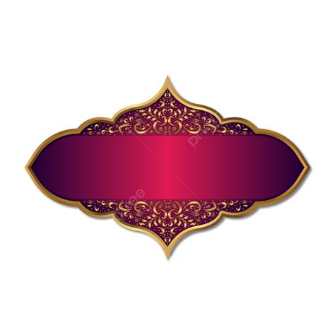 purple arabic luxury golden islamic banner blank title frame islamic