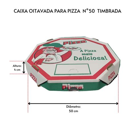 Caixa De Pizza Oitavada Basic N50 25 Unidades Timbrada Tamarozzi