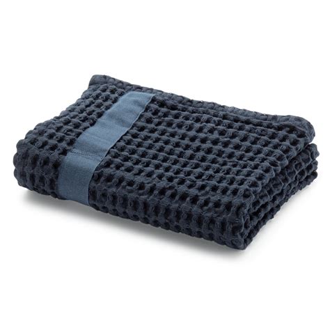 Towel Waffle Piqué Dark Blue Face Towel Manufactum