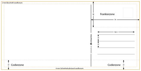 Modèles de cartes postales pour le verso formats et tailles