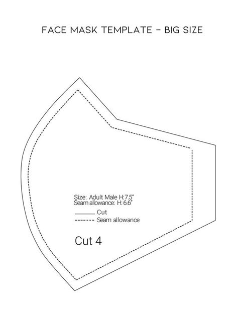 Printable Face Mask Sewing Pattern Pdf Svg Washable Etsy Free