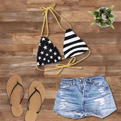 American Flag Bikini Etsy