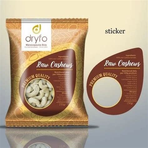 Printed Matte LD Pouch Packaging For Dry Fruits Zipper Slider At