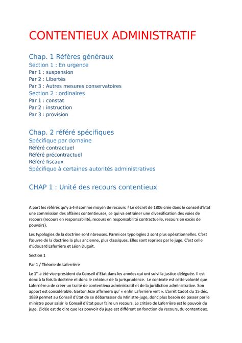 Contentieux Administratif Contentieux Administratif Chap R F Res