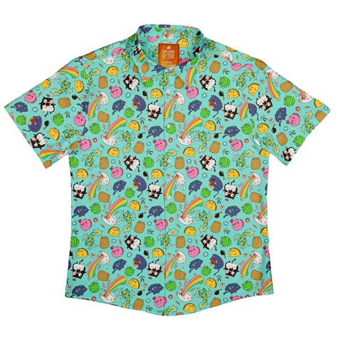 Anime Exploding Kittens Button Up Shirt | Geek Tropical