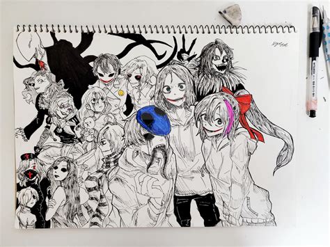 Creepypasta characters drawing by Myo666 on DeviantArt