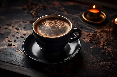 Premium Photo | Cup of coffee on dark background Aesthetic photo of coffee International coffee day