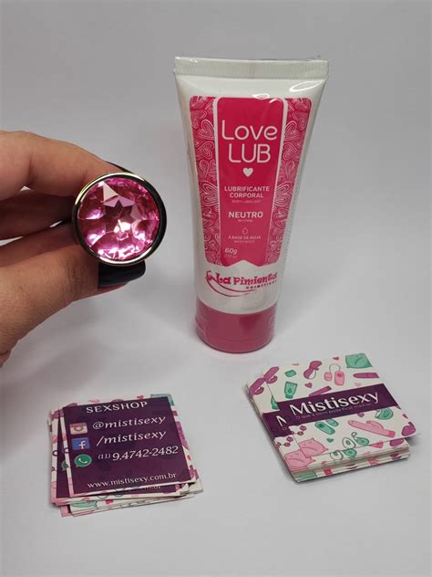 Kit Plug Anal Pedra Pequeno Lubrificante MENTA Ou HOT Loja Mistisexy