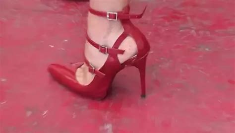 Angeles Cid Putting On Red Lingerie XHamster