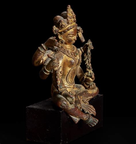 Global Nepali Museum A Nepalese Gilt Copper Alloy Figure Of Vasudhara