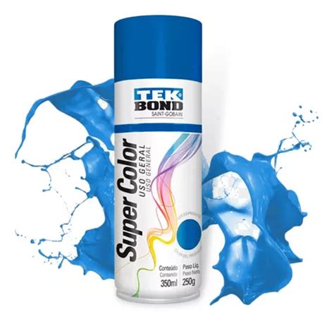 Tinta Spray Tek Bond Azul Metalico Super Color Ml G