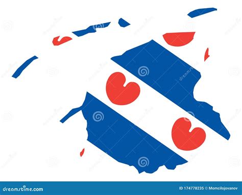 Map and Flag of Friesland stock vector. Illustration of counties ...