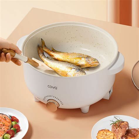 Power Adjustment Noodle Electric Multi Cooker Electric Cooking Hot Pot With Steamer
