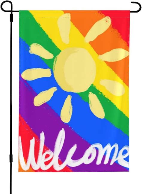 Pride Garden Flags Welcome Lgbtq Progress Yard Flag Double Sided For Pride Month Lesbian Gay