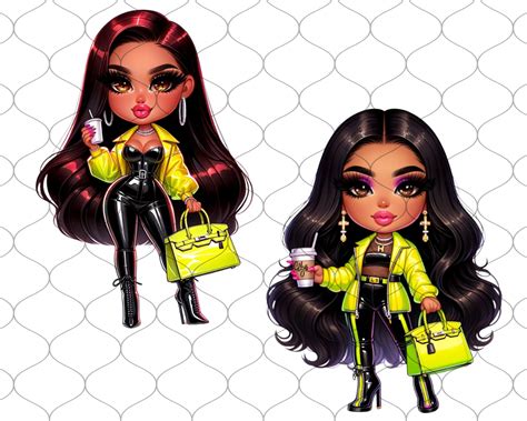 Chibi Yellow Neon Latina Png Chibi Dolls Png Chibi Girl Png Latina Woman Png Latina Png
