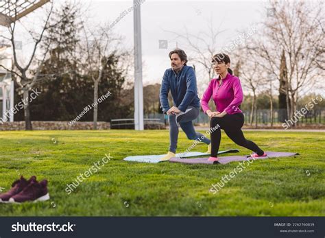 Mature Couple Exercising Park Stock Photo Shutterstock