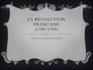 PPT La Révolution française 1789 1799 PowerPoint Presentation free