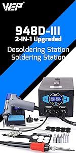 Wep D I Se Hot Air Soldering Iron Station Kit In For Rework Desoldering With Lead Free