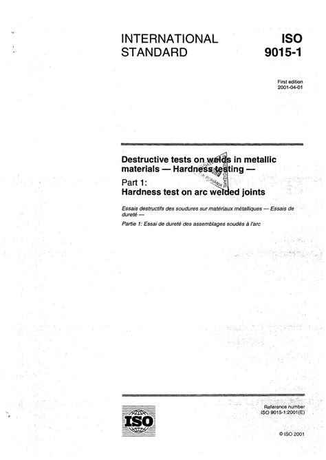 EN ISO 9015-1 2001 - Review Material - INTERNATIONAL STANDARD ISO 9015 ...