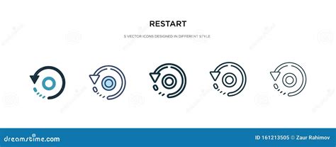 Restart Icon In Different Style Vector Illustration Two Colored And