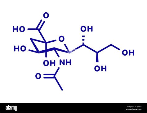 Sialic Acid N Acetylneuraminic Acid Neu5ac Nana Molecule Blue