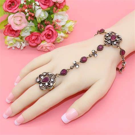 New Turkish Bracelet For Women Antique Exquisite Crystal Back Of The ...
