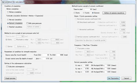 Set conditions for earthquake-induced landslide simulation | Download ...