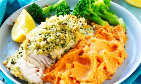 Lemon And Herb Fish With Sweet Potato Mash Brenda Gantt