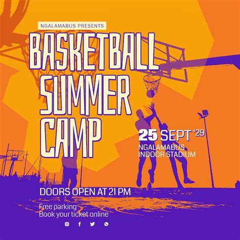 Premium Psd Basketball Summer Camp Template