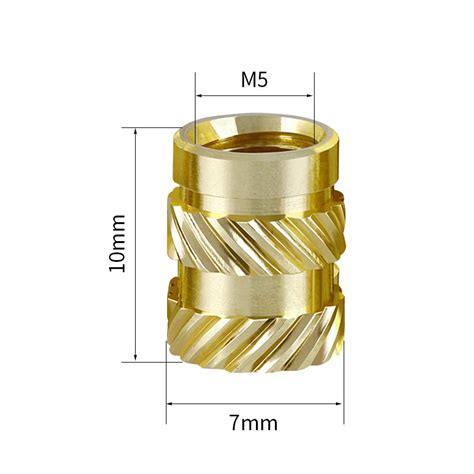 20 50 100pcs Insert Embedment Nut M3 M4 M5 Thread Knurled Hot Melt Brass Threaded Heat Set Heat