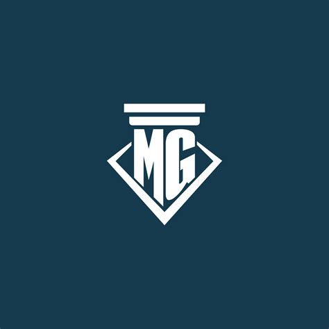 Mg Initial Monogram Logo For Law Firm Lawyer Or Advocate With Pillar