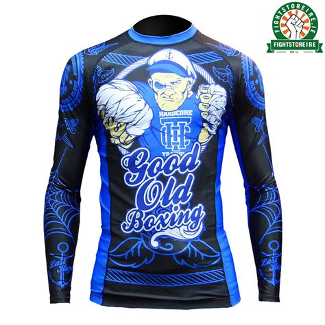 Hardcore Training Good Old Boxing Rashguard Black Blue Fight Store IRELAND