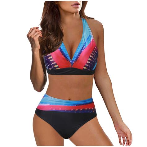 EHRWE Women High Waisted Bikini Sexy Push Up Two Piece Swimsuits Vintage Swimsuit Two Piece
