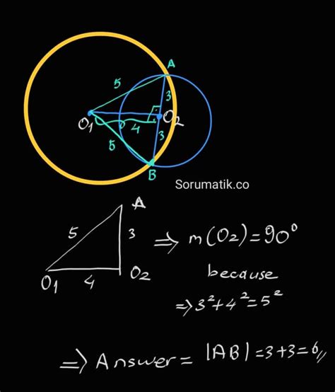 Two circles of radii 5 cm and 3 cm intersect at two points and the ...