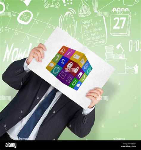 Composite Image Of Mature Businessman Showing Card Stock Photo Alamy