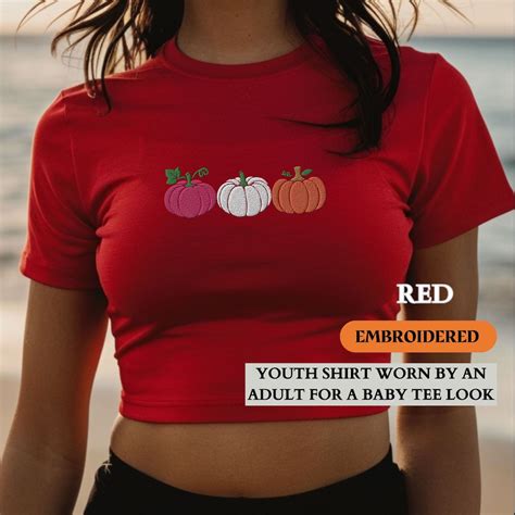 Halloween Baby Tee Shirt Personalized EMBROIDERED Lesbian Pride Colors Pumpkins Spooky Season