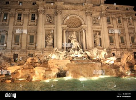 The Trevi Fountain (Fontana di Trevi) at night in Rome Stock Photo - Alamy