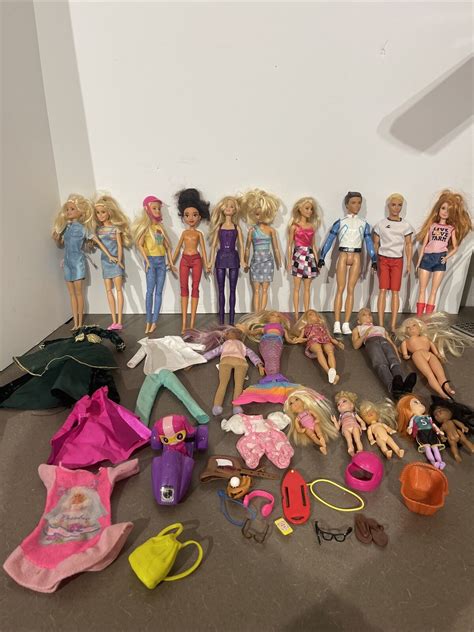 41 Pieces Barbie Doll Lot Ken Doll Mixed Clothes Accessories 2015 2016