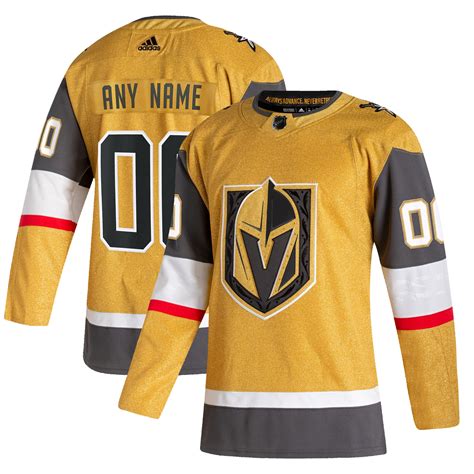 Vegas Golden Knights Adidas 2020/21 Alternate Authentic Custom Jersey ...
