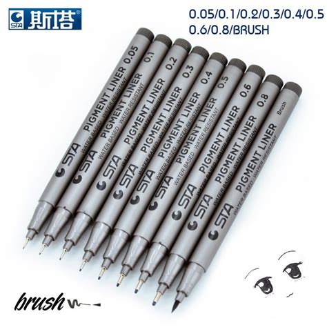 9 pièces ensemble Micron stylo aiguille pointe Liner Pigma dessin