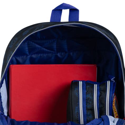 Mochila Escolar Infantil Masculina Hot Wheels Premium Preta Bagaggio